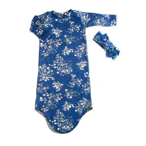 Baybees Nest Blue Floral Knotted