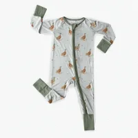 Tiny Toes Baby Co Little Duckling Bamboo Zipper Romper - 6 month