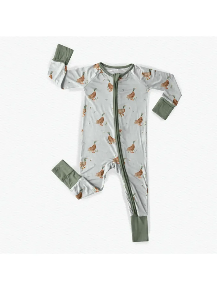 Tiny Toes Baby Co Little Duckling Bamboo Zipper Romper