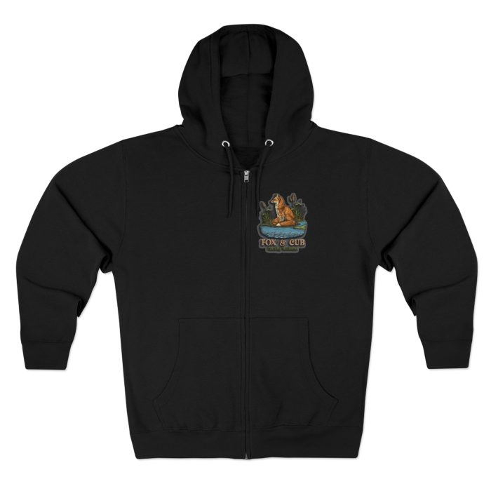 Adventurous Fox & Cub Zip Hoodie, Cozy Unisex Sweatshirt - Image 9