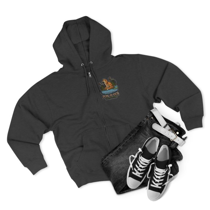 Adventurous Fox & Cub Zip Hoodie, Cozy Unisex Sweatshirt - Image 7