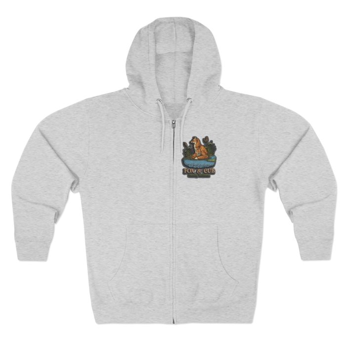 Adventurous Fox & Cub Zip Hoodie, Cozy Unisex Sweatshirt