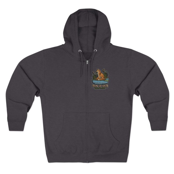 Adventurous Fox & Cub Zip Hoodie, Cozy Unisex Sweatshirt - Image 5