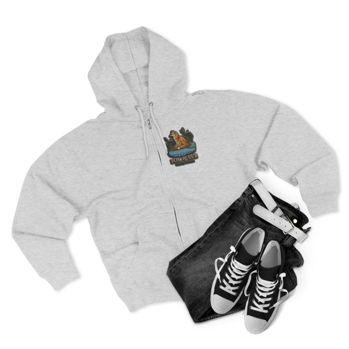Adventurous Fox & Cub Zip Hoodie, Cozy Unisex Sweatshirt - Image 3
