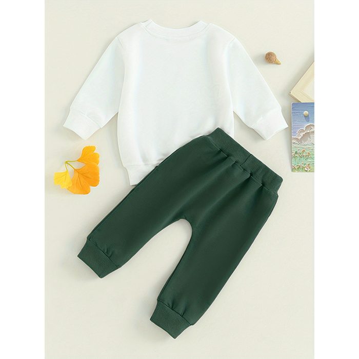 Toddler Baby Boy Clothes 'Mama's Boy' Print Long Sleeve Sweatshirt Tops Trousers Set Casual Cute Outfit - Image 6