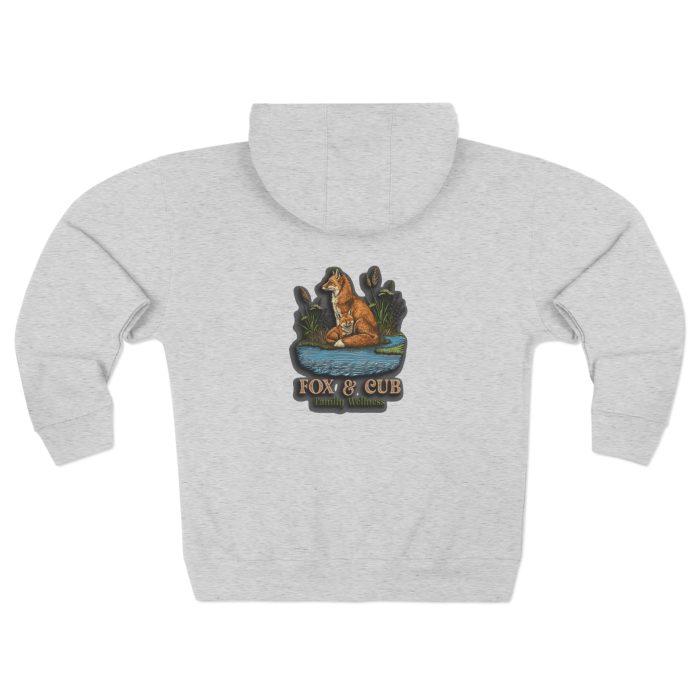 Adventurous Fox & Cub Zip Hoodie, Cozy Unisex Sweatshirt - Image 2