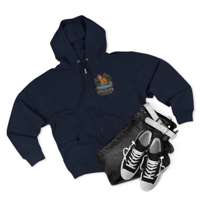 Adventurous Fox & Cub Zip Hoodie, Cozy Unisex Sweatshirt - Image 23