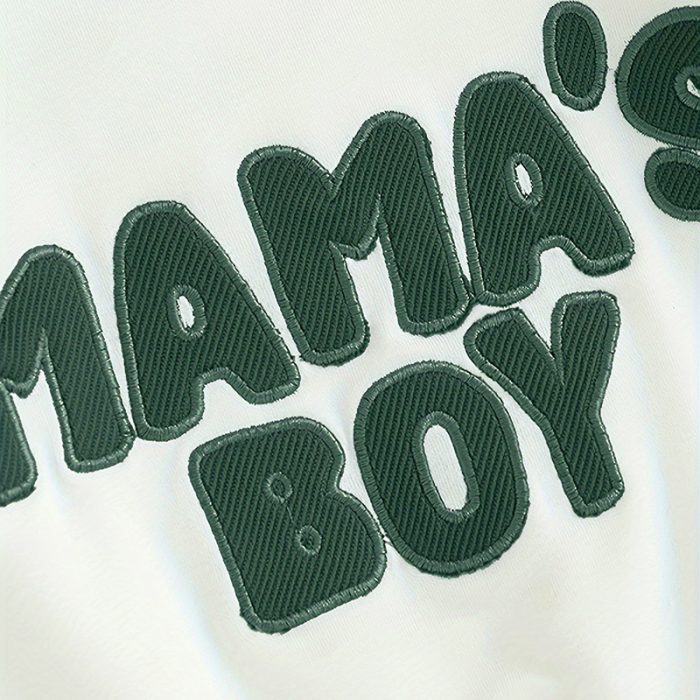 Toddler Baby Boy Clothes 'Mama's Boy' Print Long Sleeve Sweatshirt Tops Trousers Set Casual Cute Outfit - Image 3