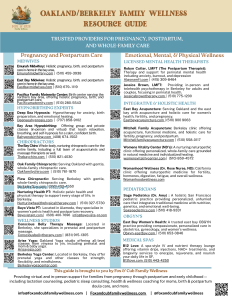 Oakland:Berkeley Family Wellness Guide